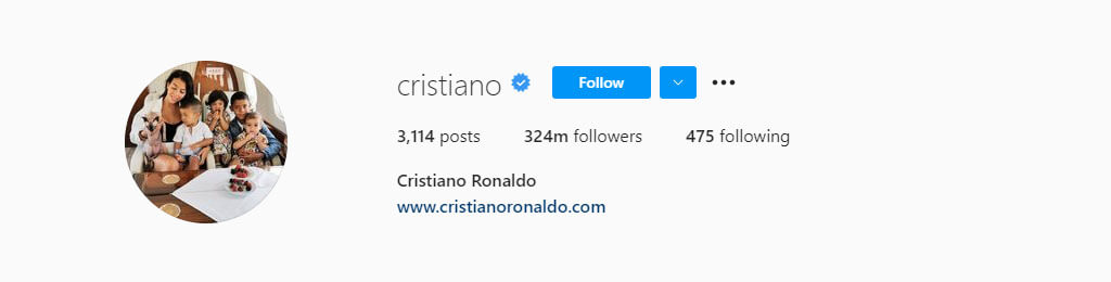 پرفالوورترین پیج‌های اینستاگرام ۲۰۲۱ - کریستیانو رونالدو (Cristiano Ronaldo)